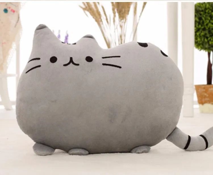 40*30cm Kawaii Cat Pillow With Zipper Only Skin Without PP Cotton Biscuits Plush Animal Doll Toys Big Cushion Cover Peluche Gift