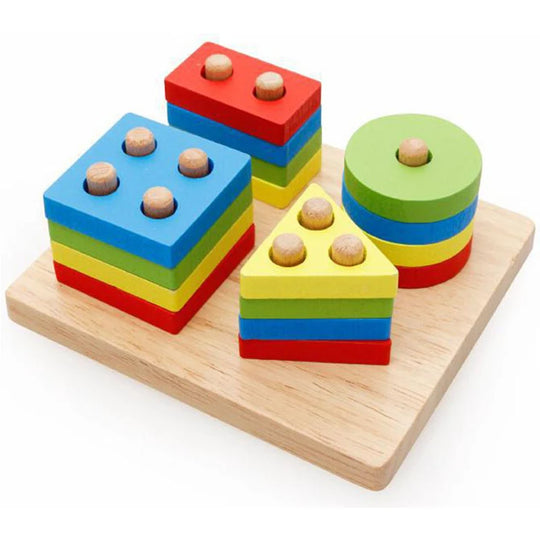Montessori Toys Educational Wooden Toys for Children Early Learning Exercise Hands-on Ability Geometric Shapes Matching Games