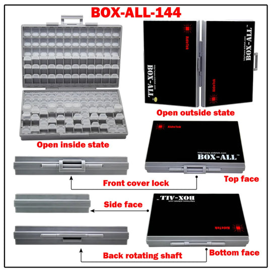 AideTek SMD storage SMT resistor capacitor Electronics Storage Cases & Organizers transparent toolbox storage box plastic BOXALL