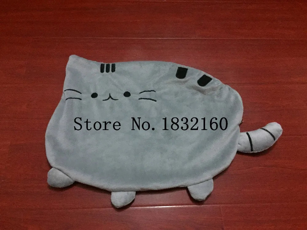40*30cm Kawaii Cat Pillow With Zipper Only Skin Without PP Cotton Biscuits Plush Animal Doll Toys Big Cushion Cover Peluche Gift