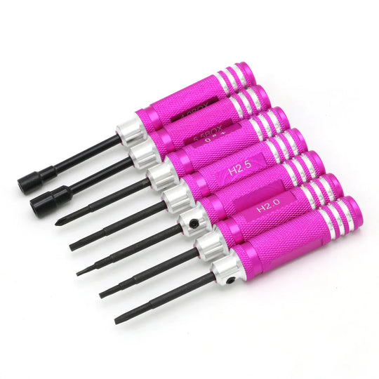 Hex 7pcs screw driver tool kit For RC helicopter Car BK  Red blue black for Rc Toys Rc Drone