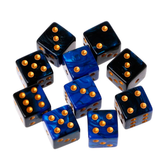 10pcs 15mm Multicolor Acrylic Cube Dice Beads Six Sides Portable Table Games Toy