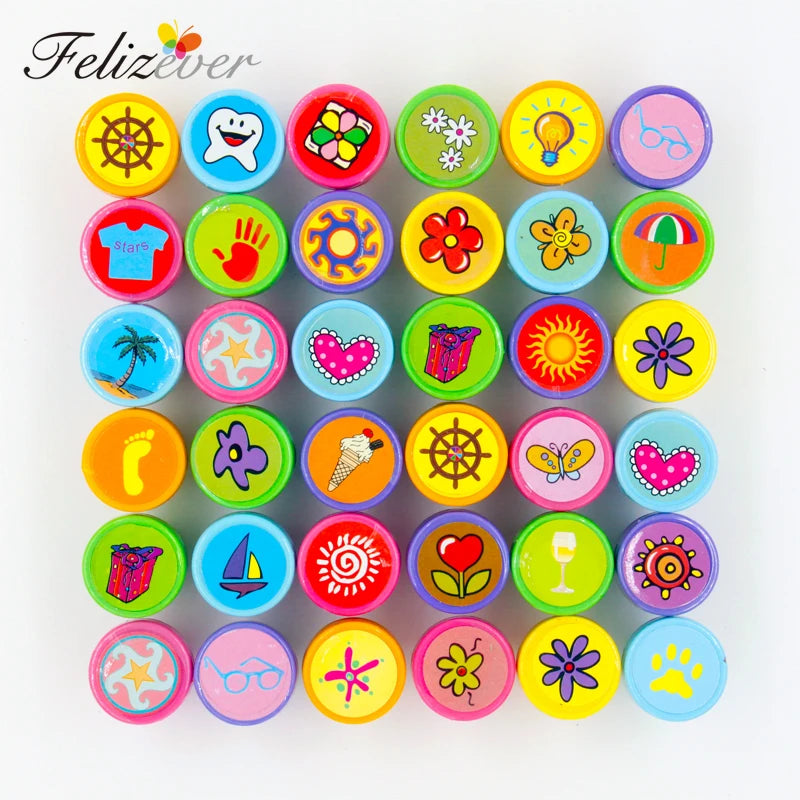 36PCS Self-ink Stamps Kids Birthday Party  Favors for Birthday Giveaways Gift Toys Boy Girl Christmas Goodie Bag Pinata Fillers