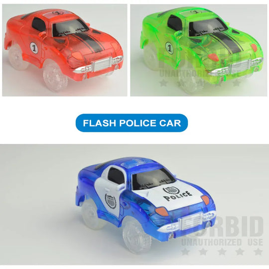 Electronics Car Flashing Light Magical Glow Tracks Car LED Lights Glowing Track Toy Car Boys&Girls Educational For Children Gift