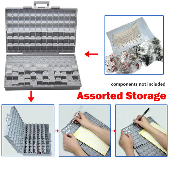 AideTek SMD storage SMT resistor capacitor Electronics Storage Cases & Organizers transparent toolbox storage box plastic BOXALL