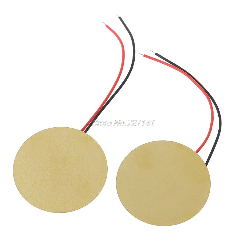 10pcs 35mm Piezo Elements buzzer Sounder Sensor Trigger Drum Disc+ wire copper Oct18 Electronics Stocks Dropship