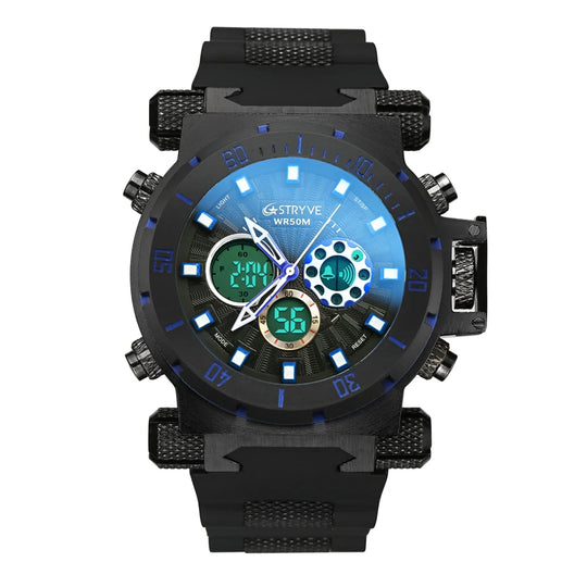 STRYVE Luxury Brand Mens Sports Watches Dive 50m Digital LED Military Watch Men Fashion Casual Electronics Wristwatches Relojes