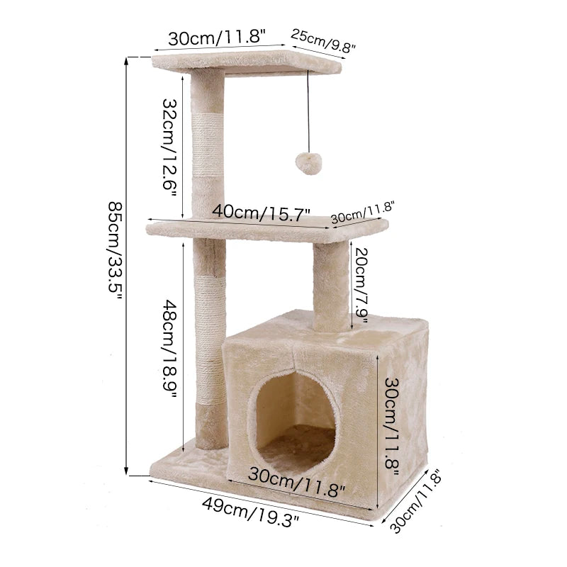 Domestic Delivery Animal Luxury Furniture  PAWZ Road Cat Tree Pet House Furniture Cat Toys  Scratching Post Wood Climbing Tree