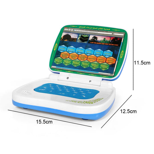 Muslim Toy Laptop with Arabic 18 Section of the Koran,Kids Learning Educational Toys Quran Islam Learning Machine Electronic Toy