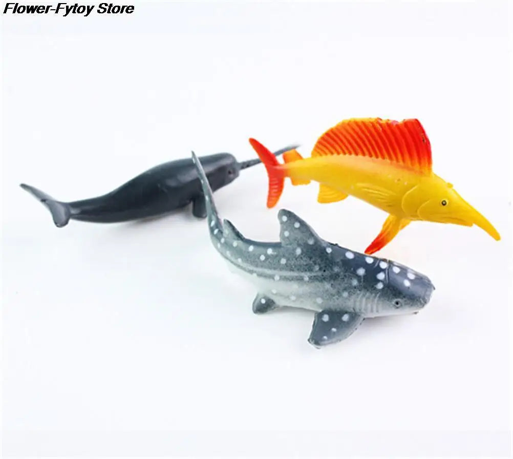 12/24pcs/lot  4-7cm PVC Pool Fish Toy Early Education Marine Animals Figure Gift For Children Kids Sea Life Model Toys
