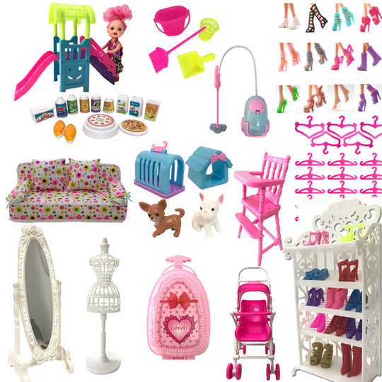 NK Mix Doll Accessories Cute Furniture Toy Shoe Rack Hangers For Barbie Doll for Kelly Dollhouse  Child Toys Gift for Child  JJ