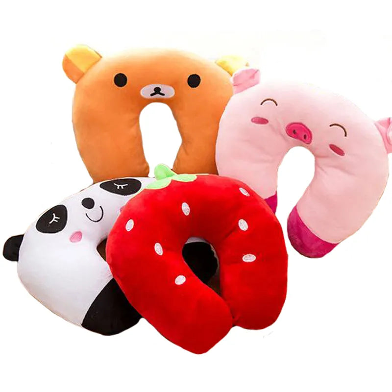 Baby Pillow Multi-Animals Design Plush Super Soft Kids Headrest   Neck Protector Travel Toys for 0-4 Years YYT101