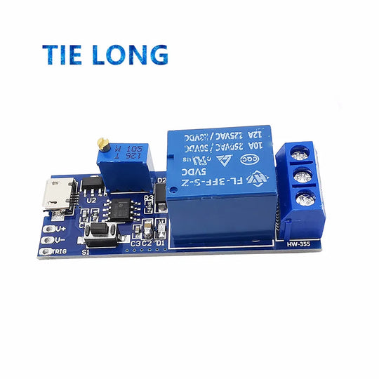 Smart Electronics Control Module Trigger Delay Switch 5V-30V Micro USB Power Adjustable Delay Relay Timer
