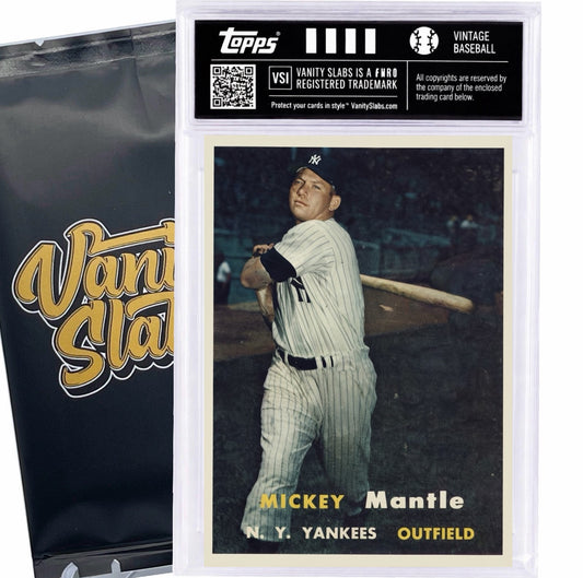 1957 Topps Baseball Mystery Premium Slab Holder | Mickey Mantle, Hall of Fame Rookie Chase 🔥 1 Random Vintage Card Encased | From Complete 407-Card Set Chase