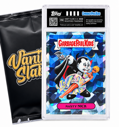 Garbage Pail Kids GPK Mystery Slab | Chase Famous Characters, Inserts, Numbered | 1 Card Encased + 5 Sleeved | Perfect Gift for Kids & Collectors