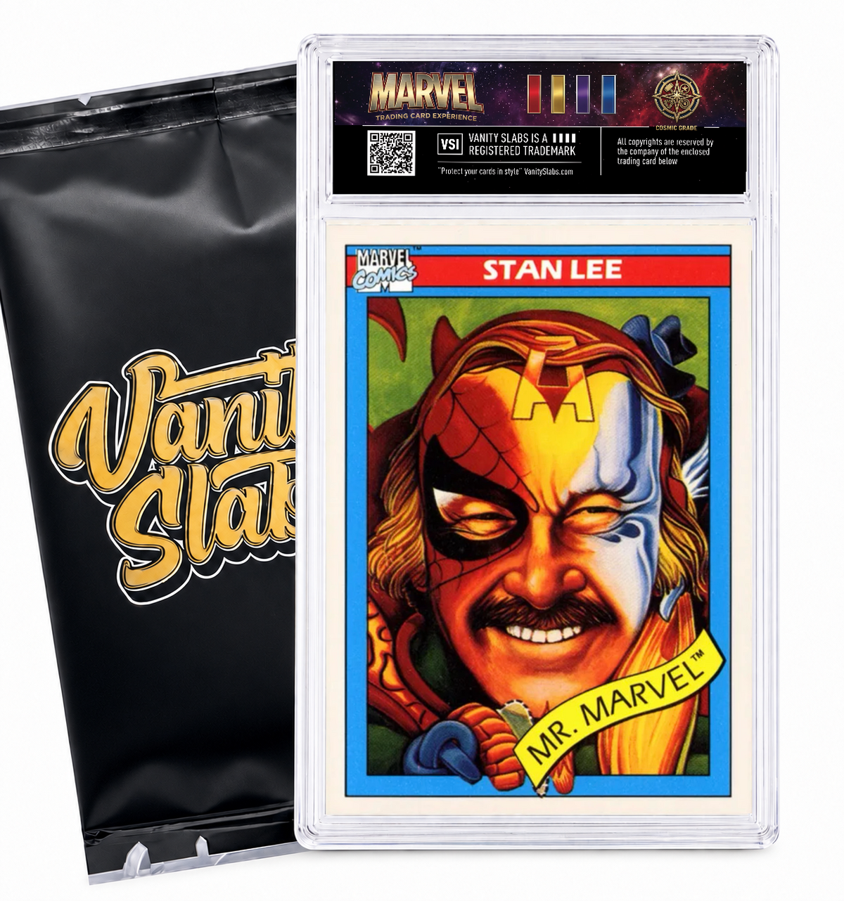 Marvel Comics Mystery Slab | Chase Famous Characters, Inserts, Numbered | 1 Card Encased + 10 Sleeved | Perfect Gift for Kids & Collectors