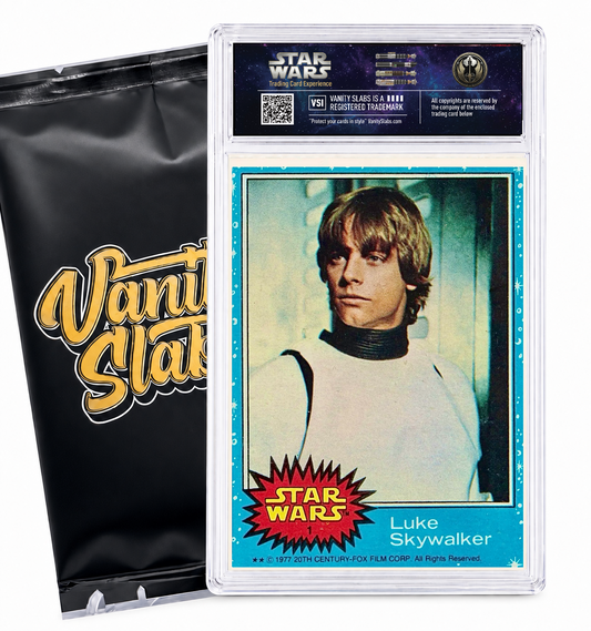 Star Wars Mystery Slab | Chase Famous Characters, Inserts, Numbered | 1 Card Encased + 10 Sleeved | Perfect Gift for Kids & Collectors