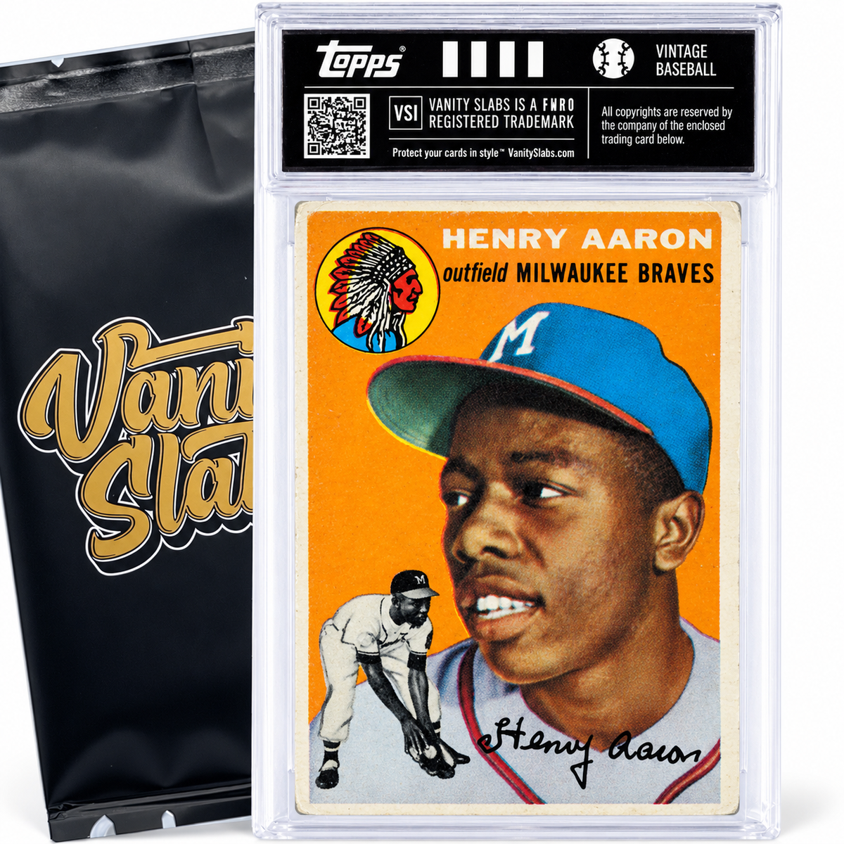 1954 Topps Baseball Mystery Slab ⚾ Hank Aaron Rookie Chase 🔥 From a Complete 250-Card Set | 1 Random Vintage Card Encased in a Premium Slab Holder