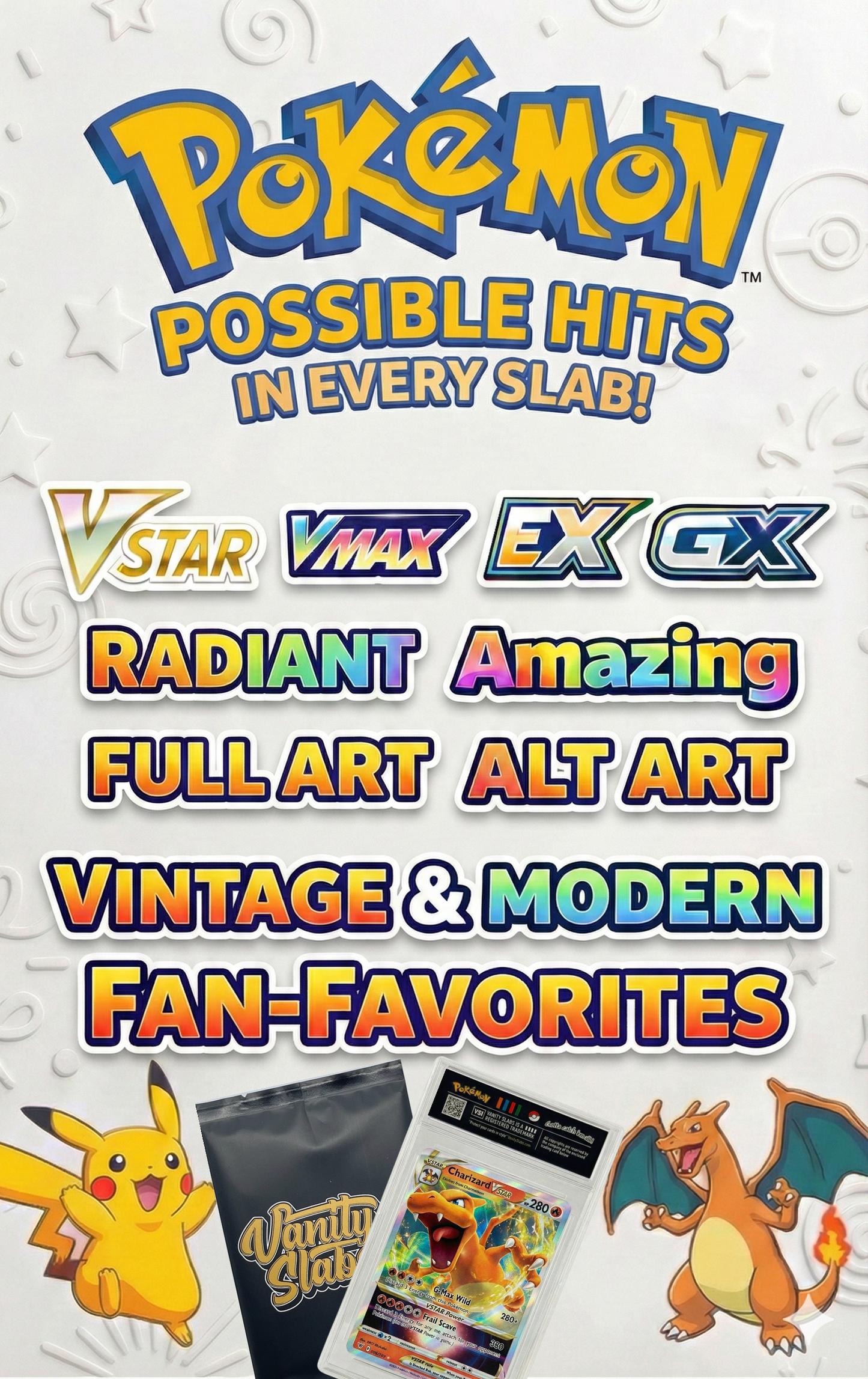 Pokémon Hit Slab – Ultra Rare / EX / V / VMAX / VSTAR Card in Display Case