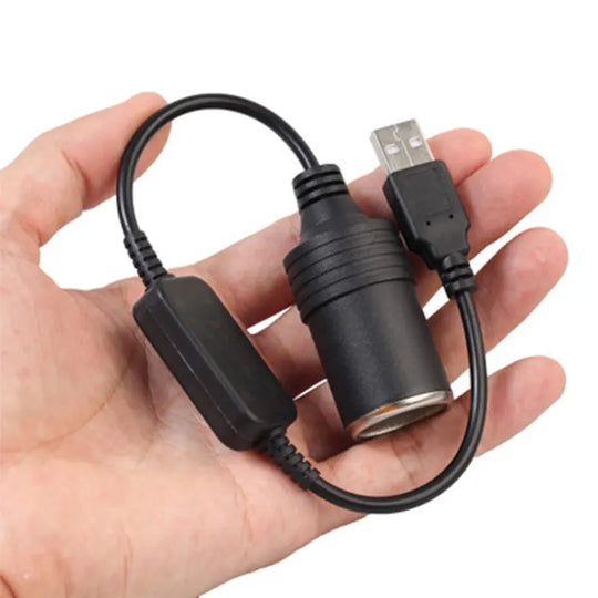 New 5V 2A USB Male to 12V Car Cigarette Lighter Socket Converter Cable Adapter for DVR Car-charger Electronics Auto Accessories