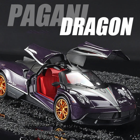 Metal Children Toys Retrofit Car Toys for Boys Diecast 1/24 Scale Pagani Huayra Dinastia Collection Vehicles Models Hobbies Gift