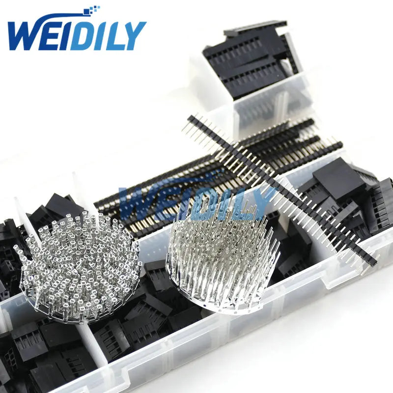 1550PCS 2.54mm Dupont Connector Kit PCB Headers Male Female Pins Electronics Cable Jumper Wire Pin Header Housing