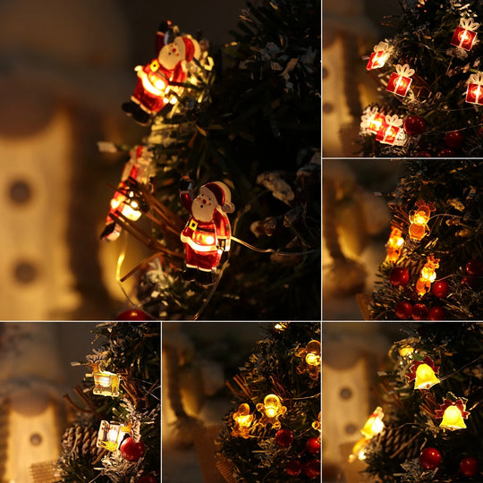 Christmas Tree String Lights Santa Claus Snowman Elk Garland 2023 Christmas Decorations for Home Xmas Ornaments Navidad New Year