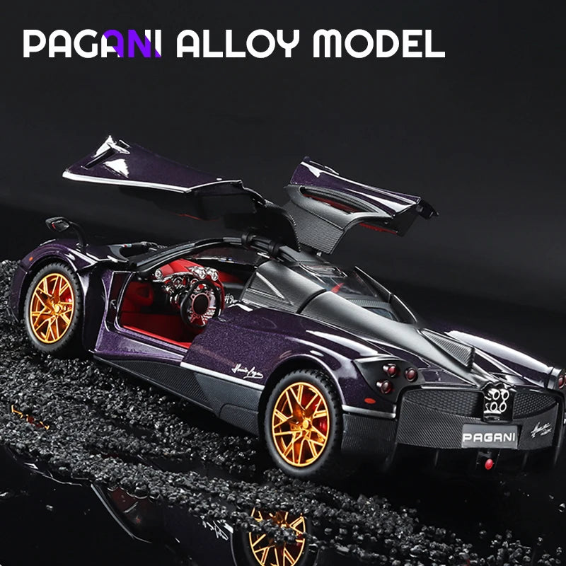 Metal Children Toys Retrofit Car Toys for Boys Diecast 1/24 Scale Pagani Huayra Dinastia Collection Vehicles Models Hobbies Gift