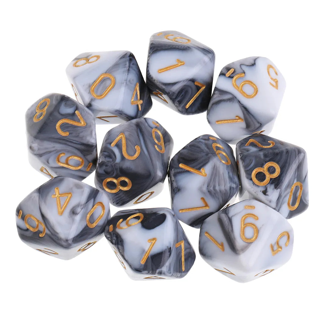 10pcs 10 Sided Dice D10 D8 Polyhedral Dice for  Games 16mm  RPG  Dice Family   Dice