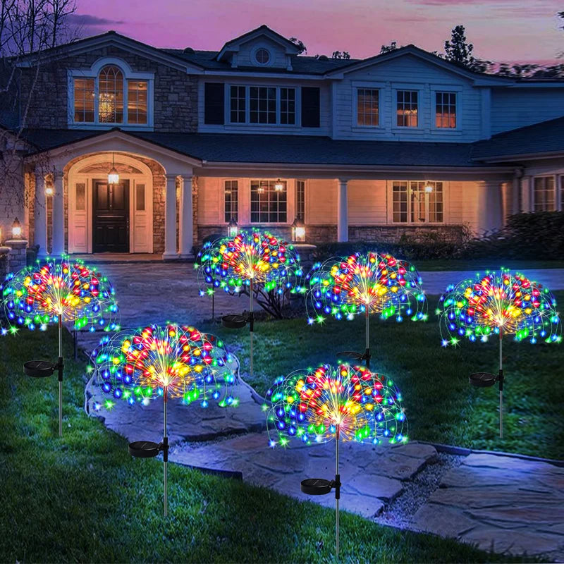 Solar LED Firework Fairy Lights Outdoor Garden Decoration 8 flashing modesLawn Pathway Lights Patio Yard Party Christmas Wedding