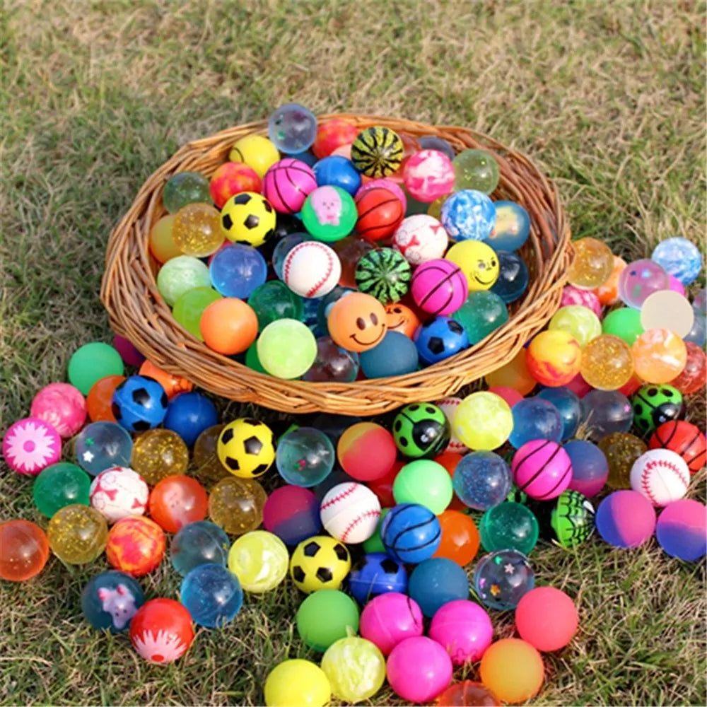 20pcs Small Rubber Bouncing Ball Anti Stress Jumping Balls Kids Water Play Bath Toys Outdoor Games Educational Toy for Children