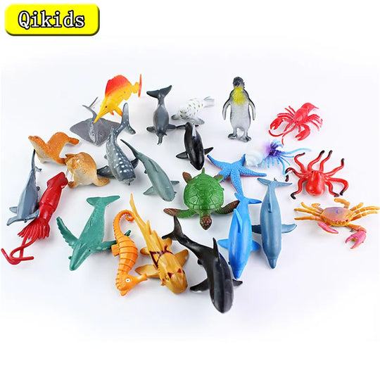 Hot Sale 12pcs/lot Marine Animal Action Figures 6CM PVC Figure Collectible Toys Anime Figure Figurines Kids Cognition Toys Gift