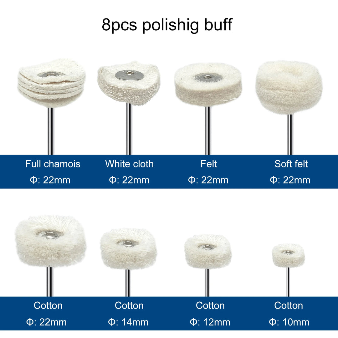 54pcs/Set Dental Tools Laboratory HP Kit Zirconia Buff Burs Brush Grinding Polishing Ceramics Porcelain Applied to DIY Hobbies
