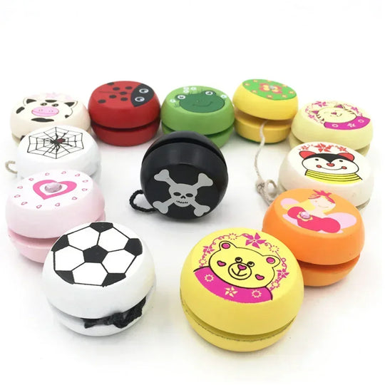5cm Wooden Yoyo Ball Cute Animal Prints Children Leisurely Toys Ladybug Toys Kids Creative Toys for Kids Hobby & Collectibles