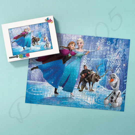 Disney Puzzles for Kids Animated Movie Frozen 35 300 500 1000 Piece Wooden Jigsaw Puzzles Handmade Art Toys and Hobbies Gifts