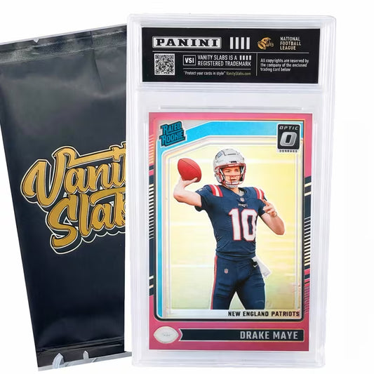 Football Collectible Mystery Card in a Premium Display Slab | Rookie, Star, Autograph or Insert Guaranteed! | Panini or Topps Cards Included | Perfect Gift for Kids & Collectors