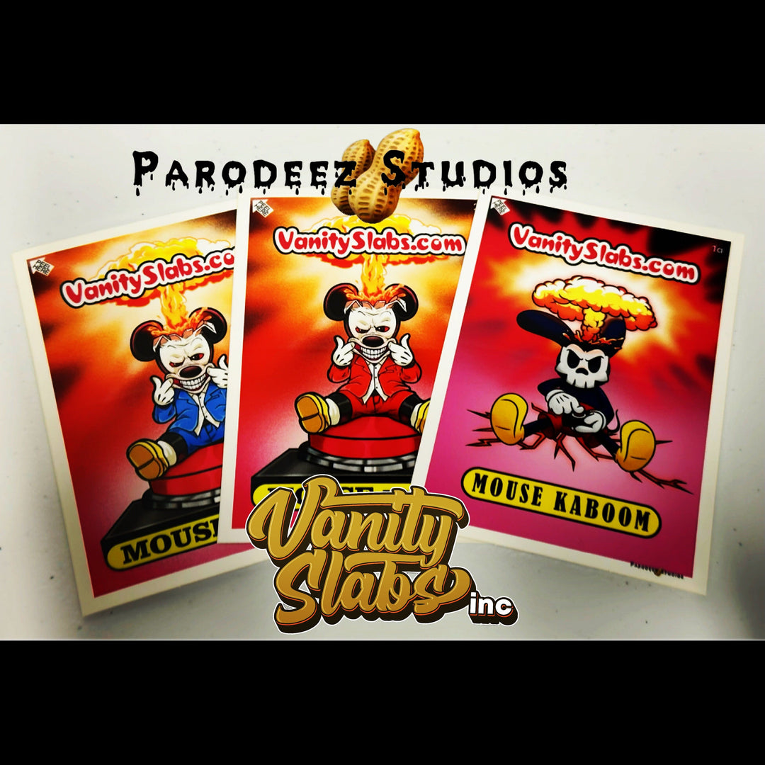 Mouse Kaboom Limited Edition Collector’s Sticker Card in Vanity Slab Holder
