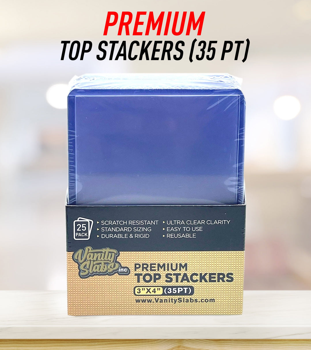 Premium Top Stackers (w/ Film) 35pt Card Loaders (25 Pack)
